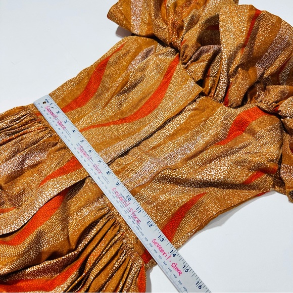 Sika Porter 100% Cotton Handmade Multi Color Brown Orange Maxi Dress - Picture 11 of 14